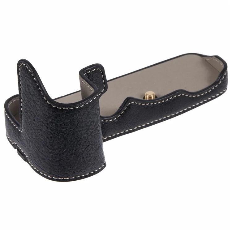 For Canon R5 / R6 / R6 Mark II Protective PU Leather Half Camera Case Bottom Half-Body Protective Cover