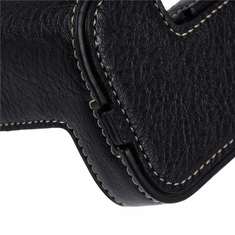 For Canon R5 / R6 / R6 Mark II Protective PU Leather Half Camera Case Bottom Half-Body Protective Cover