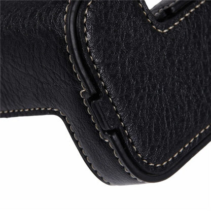 For Canon R5 / R6 / R6 Mark II Protective PU Leather Half Camera Case Bottom Half-Body Protective Cover