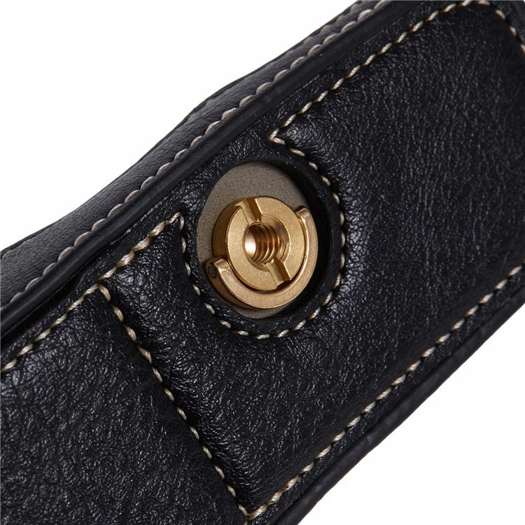 For Canon R5 / R6 / R6 Mark II Protective PU Leather Half Camera Case Bottom Half-Body Protective Cover