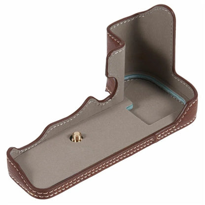 For Canon R5 / R6 / R6 Mark II Protective PU Leather Half Camera Case Bottom Half-Body Protective Cover
