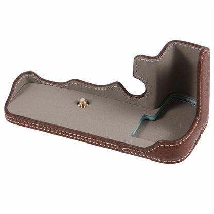 For Canon R5 / R6 / R6 Mark II Protective PU Leather Half Camera Case Bottom Half-Body Protective Cover