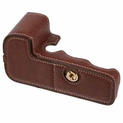 For Canon R5 / R6 / R6 Mark II Protective PU Leather Half Camera Case Bottom Half-Body Protective Cover
