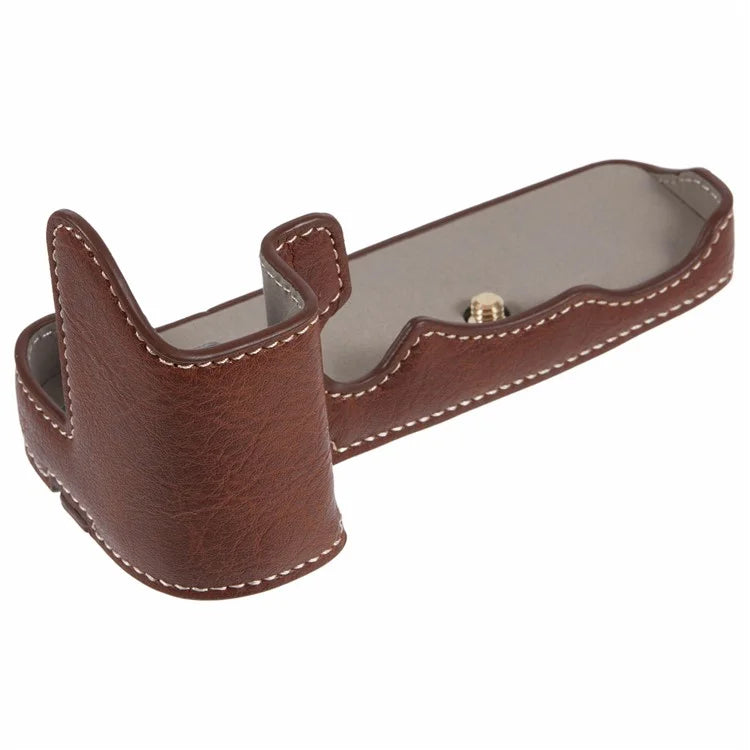 For Canon R5 / R6 / R6 Mark II Protective PU Leather Half Camera Case Bottom Half-Body Protective Cover
