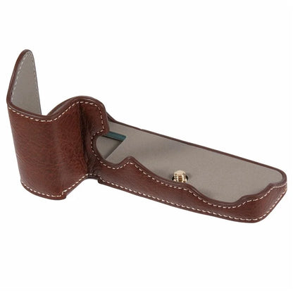 For Canon R5 / R6 / R6 Mark II Protective PU Leather Half Camera Case Bottom Half-Body Protective Cover