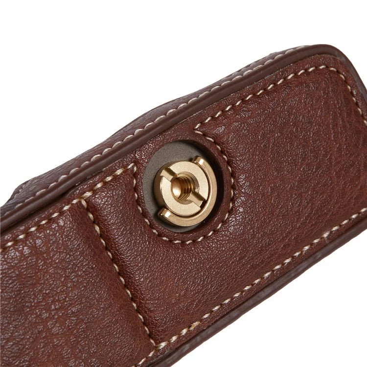 For Canon R5 / R6 / R6 Mark II Protective PU Leather Half Camera Case Bottom Half-Body Protective Cover