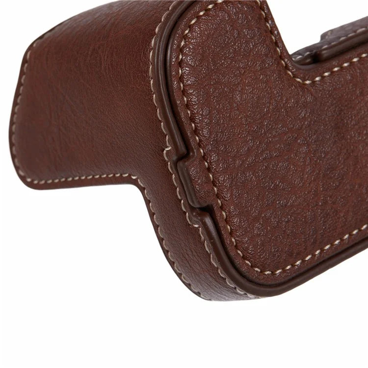 For Canon R5 / R6 / R6 Mark II Protective PU Leather Half Camera Case Bottom Half-Body Protective Cover