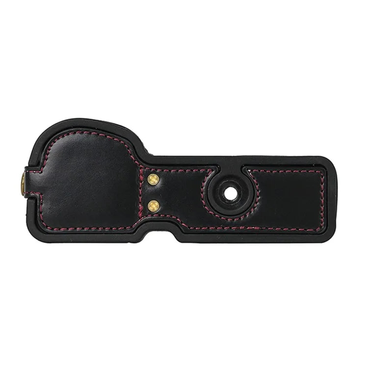 For Sony ZV-E10 Battery Opening Design PU Leather Camera Cover Half Body Bottom Case with Wrist Strap