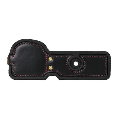 For Sony ZV-E10 Battery Opening Design PU Leather Camera Cover Half Body Bottom Case with Wrist Strap