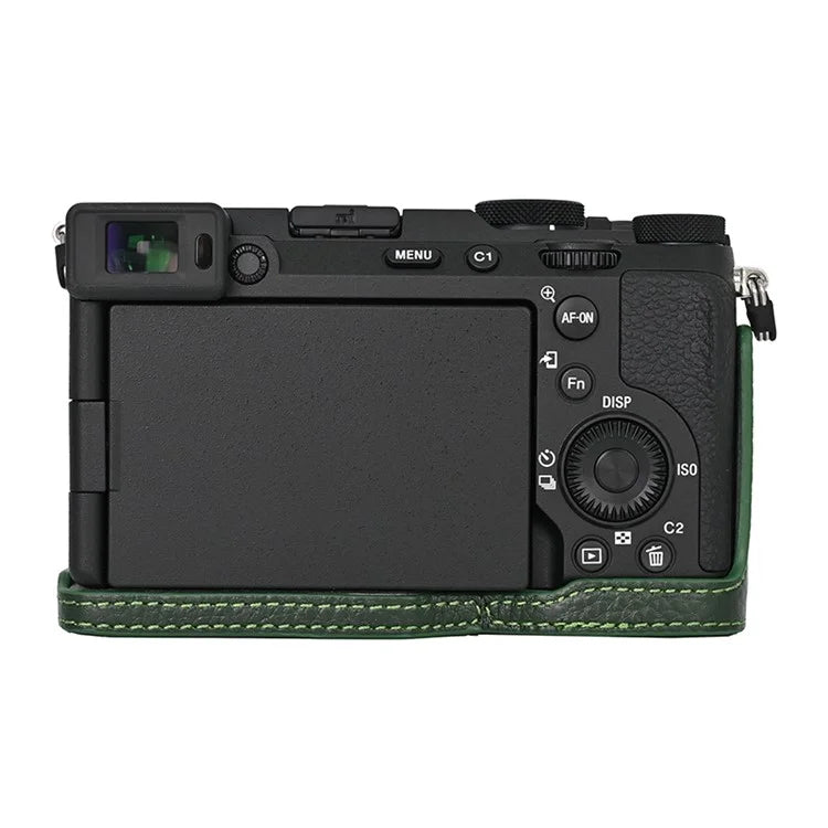 For Sony A7C II / A7CR Genuine Cow Leather Bottom Case Half Camera Cover with Battery Opening