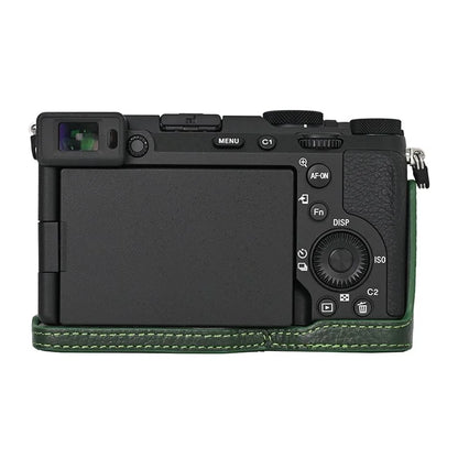 For Sony A7C II / A7CR Genuine Cow Leather Bottom Case Half Camera Cover with Battery Opening
