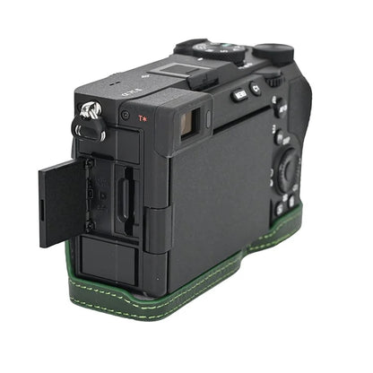 For Sony A7C II / A7CR Genuine Cow Leather Bottom Case Half Camera Cover with Battery Opening