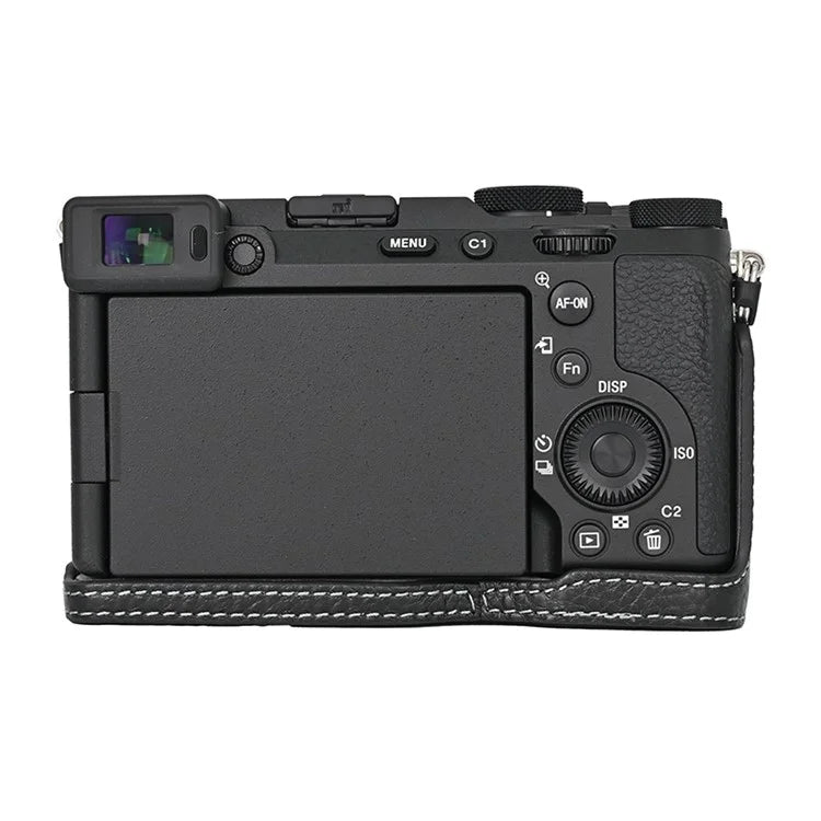 For Sony A7C II / A7CR Genuine Cow Leather Bottom Case Half Camera Cover with Battery Opening