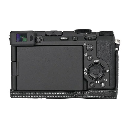 For Sony A7C II / A7CR Genuine Cow Leather Bottom Case Half Camera Cover with Battery Opening