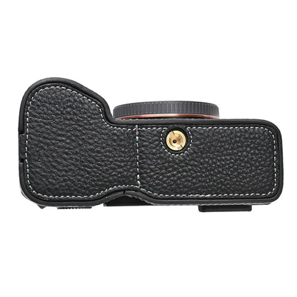 For Sony A7C II / A7CR Genuine Cow Leather Bottom Case Half Camera Cover with Battery Opening