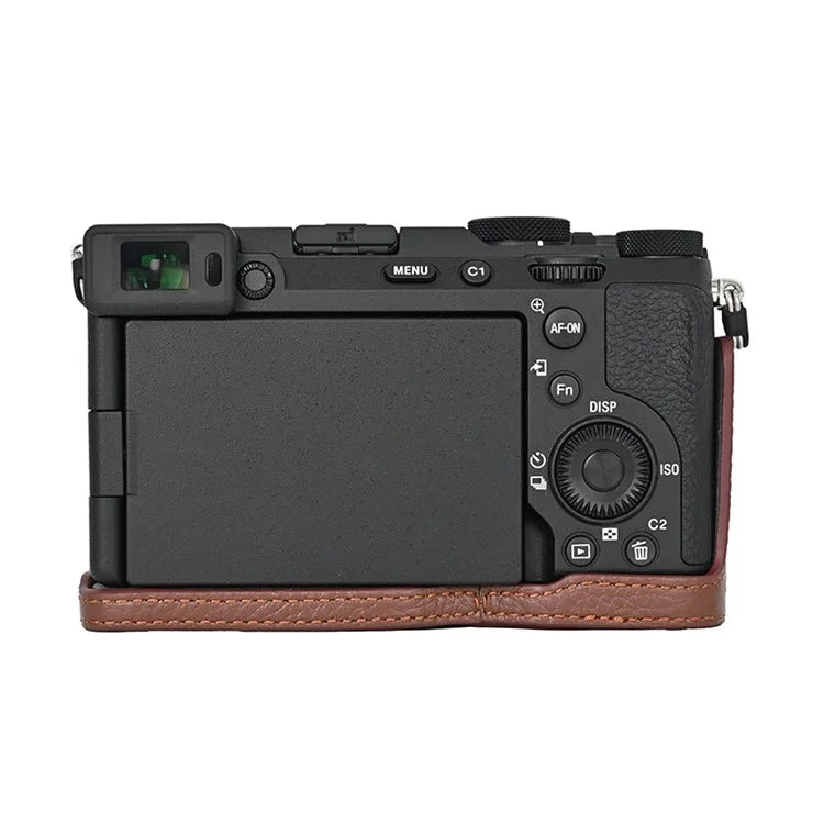 For Sony A7C II / A7CR Genuine Cow Leather Bottom Case Half Camera Cover with Battery Opening
