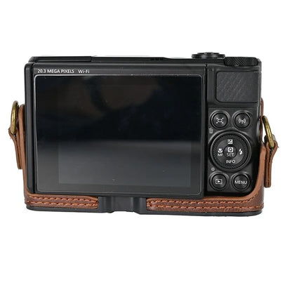 Camera Bag for Canon SX740 HS / SX730 / SX720 Camera Protective Cover PU Leather Digital Camera Bag with Shoulder Strap