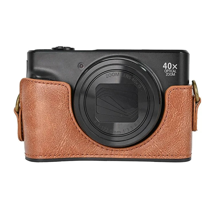 Camera Bag for Canon SX740 HS / SX730 / SX720 Camera Protective Cover PU Leather Digital Camera Bag with Shoulder Strap