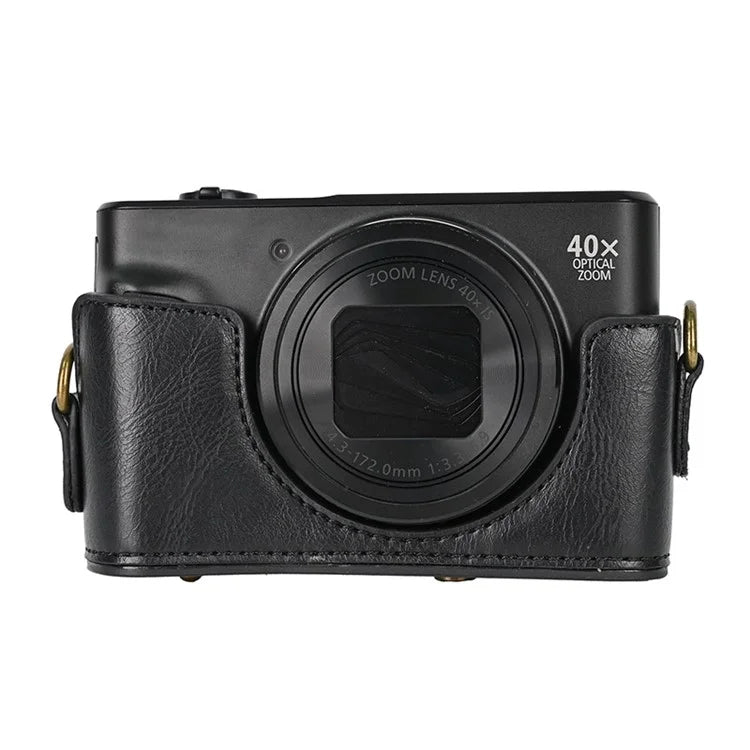 Camera Bag for Canon SX740 HS / SX730 / SX720 Camera Protective Cover PU Leather Digital Camera Bag with Shoulder Strap