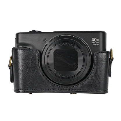 Camera Bag for Canon SX740 HS / SX730 / SX720 Camera Protective Cover PU Leather Digital Camera Bag with Shoulder Strap