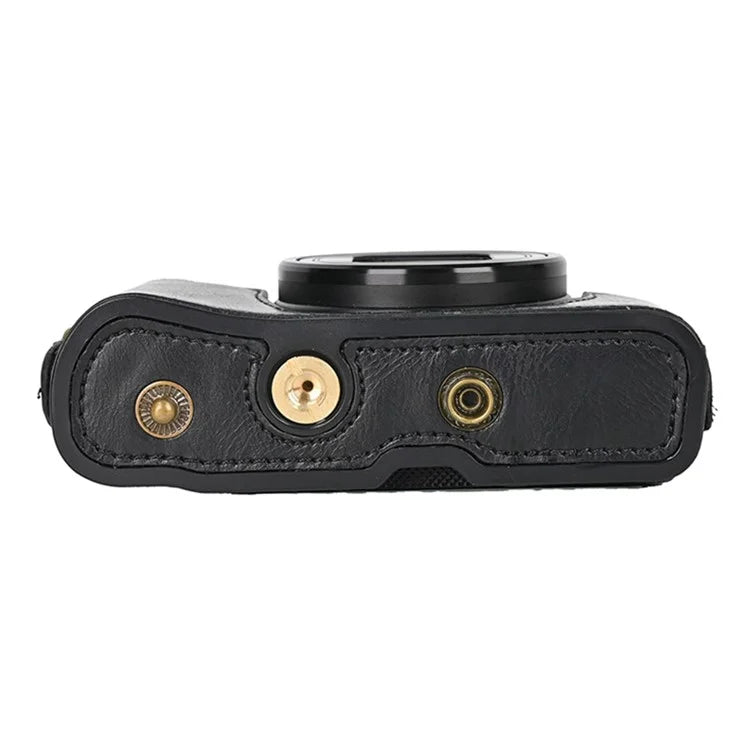 Camera Bag for Canon SX740 HS / SX730 / SX720 Camera Protective Cover PU Leather Digital Camera Bag with Shoulder Strap