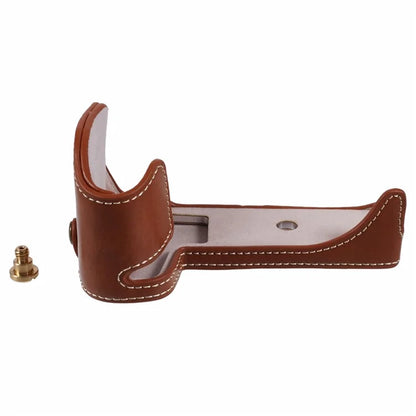 For Canon EOS R10 PU Leather Camera Bottom Cover Screw Design Half Body Case