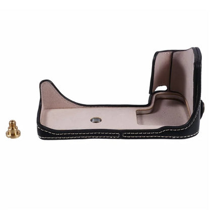 For Canon EOS R10 PU Leather Camera Bottom Cover Screw Design Half Body Case