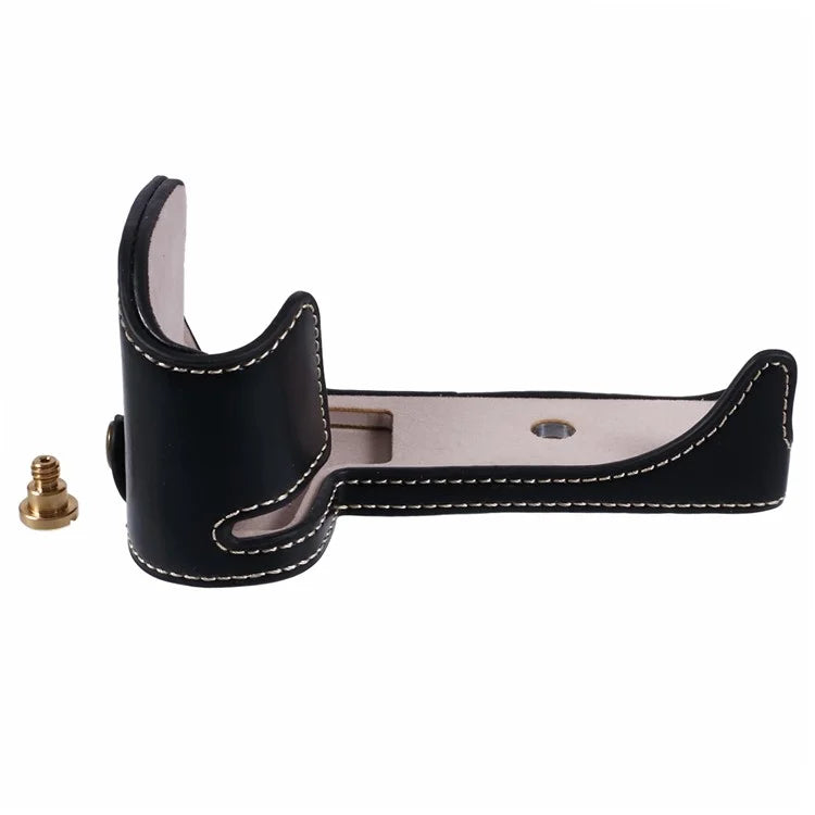 For Canon EOS R10 PU Leather Camera Bottom Cover Screw Design Half Body Case