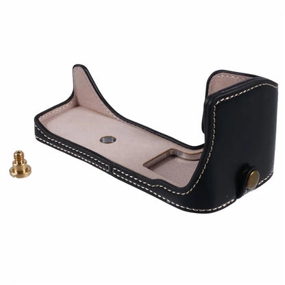 For Canon EOS R10 PU Leather Camera Bottom Cover Screw Design Half Body Case