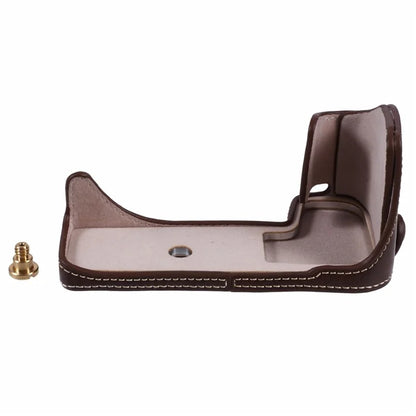 For Canon EOS R10 PU Leather Camera Bottom Cover Screw Design Half Body Case