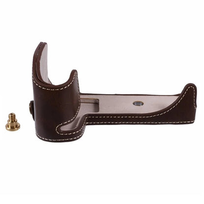 For Canon EOS R10 PU Leather Camera Bottom Cover Screw Design Half Body Case