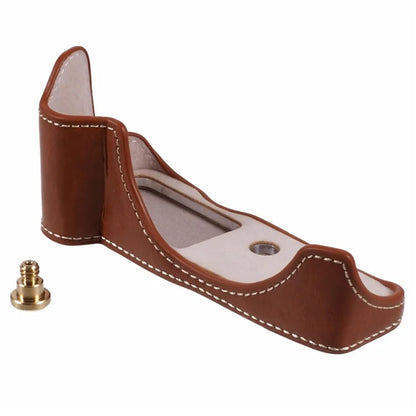 For Canon EOS R50 / R100 Camera Half Body Case PU Leather Bottom Cover with Screw