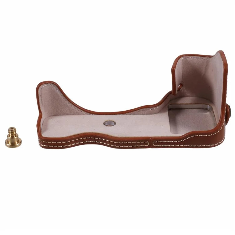 For Nikon Z 30 / Z 50 Anti-Scratch Camera Bottom Cover Screw Design PU Leather Half Body Case