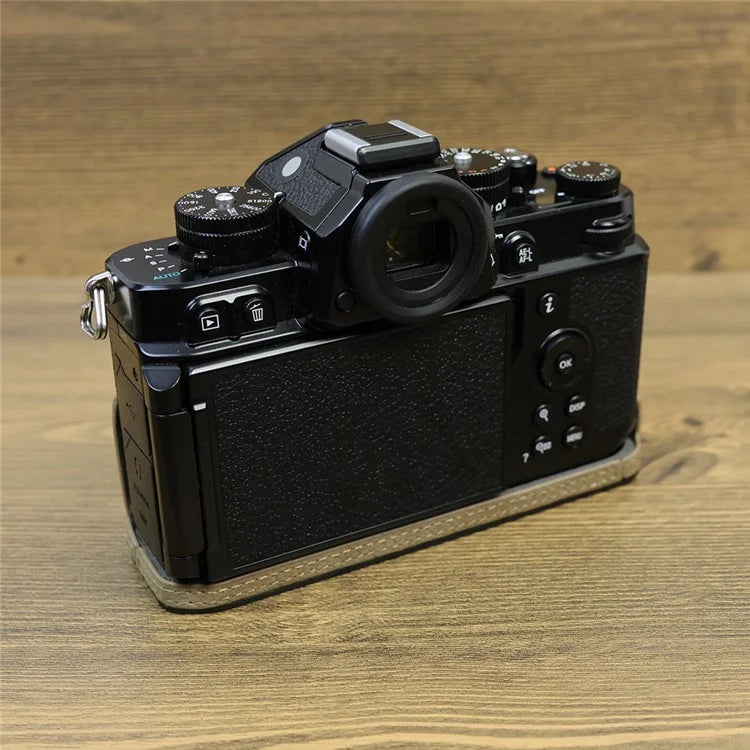 For Nikon Z f Genuine Cow Leather Protective Bottom Case Half Camera Cover with Battery Opening