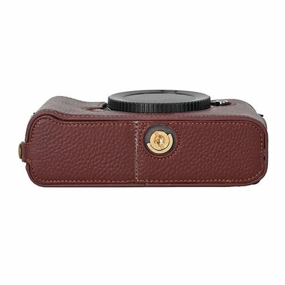 For Nikon Z f Genuine Cow Leather Bottom Case Half Camera Cover with Battery Opening