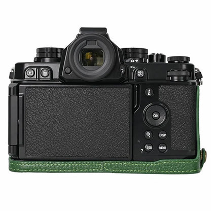 For Nikon Z f Genuine Cow Leather Bottom Case Half Camera Cover with Battery Opening