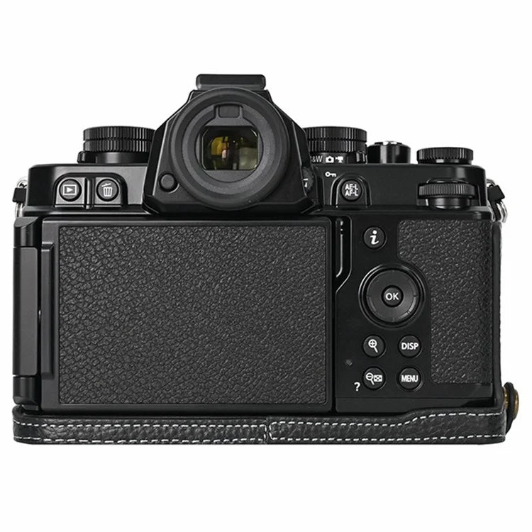 For Nikon Z f Genuine Cow Leather Bottom Case Half Camera Cover with Battery Opening