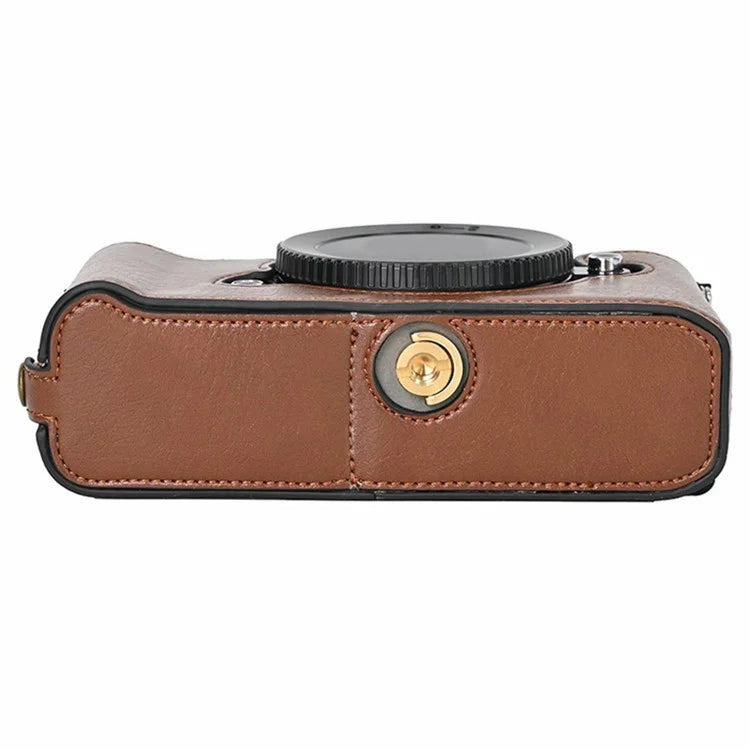 For Nikon Z f Tree Bark Leather Bottom Case Half Camera Cover with Battery Opening