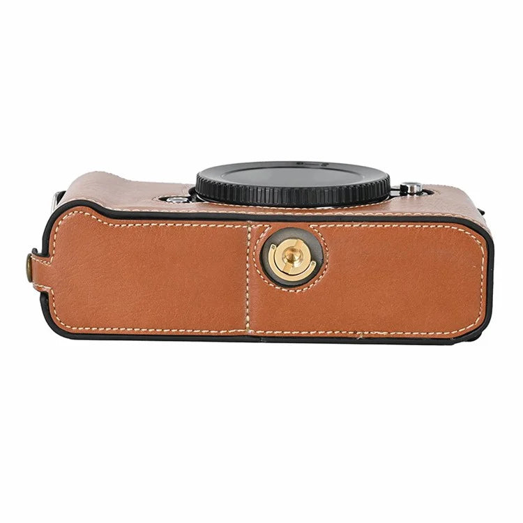 For Nikon Z f Tree Bark Leather Bottom Case Half Camera Cover with Battery Opening