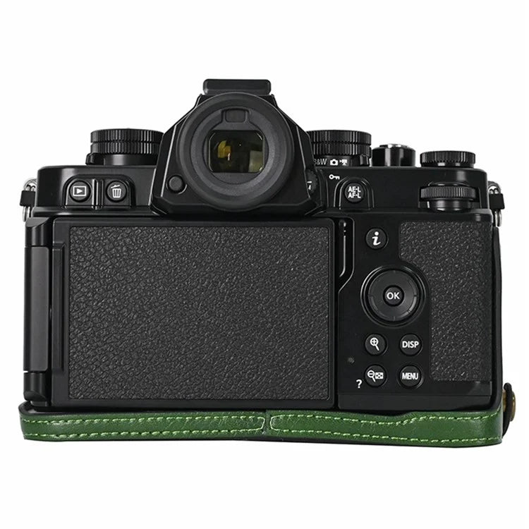 For Nikon Z f Tree Bark Leather Bottom Case Half Camera Cover with Battery Opening