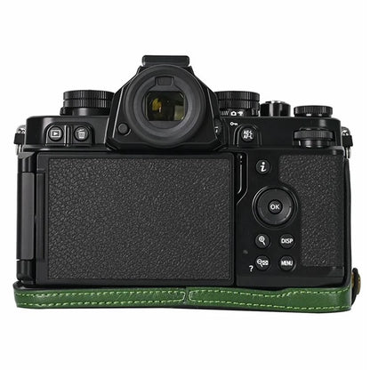 For Nikon Z f Tree Bark Leather Bottom Case Half Camera Cover with Battery Opening