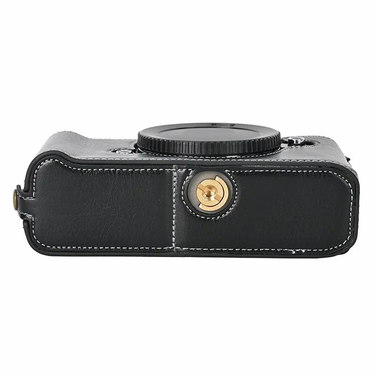 For Nikon Z f Tree Bark Leather Bottom Case Half Camera Cover with Battery Opening