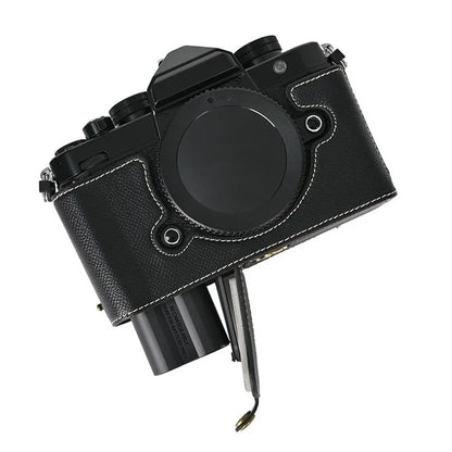 For Nikon Z f Battery Opening Design Palm Texture PU Leather Camera Cover Half Body Bottom Case