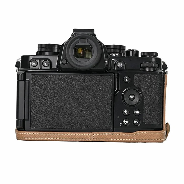 For Nikon Z f Battery Opening Design Palm Texture PU Leather Camera Cover Half Body Bottom Case