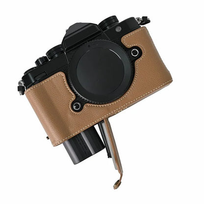 For Nikon Z f Battery Opening Design Palm Texture PU Leather Camera Cover Half Body Bottom Case