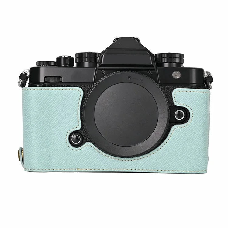 For Nikon Z f Battery Opening Design Palm Texture PU Leather Camera Cover Half Body Bottom Case