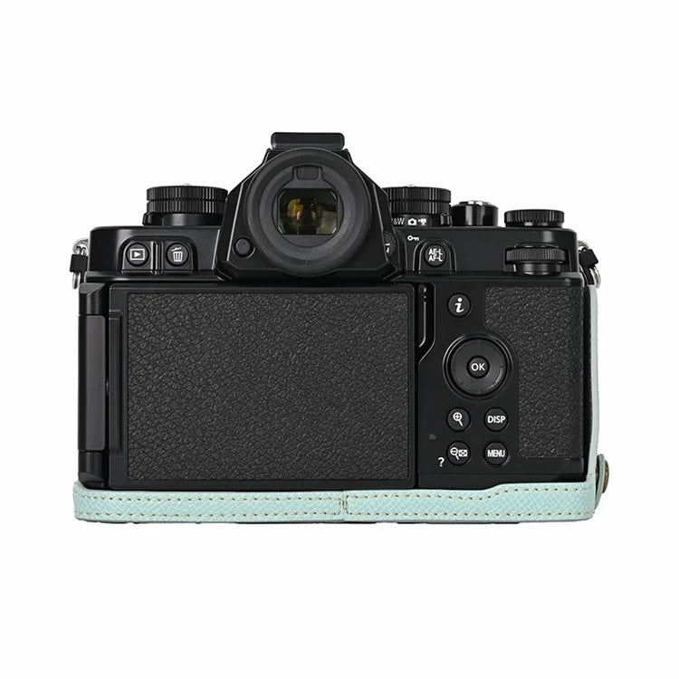 For Nikon Z f Battery Opening Design Palm Texture PU Leather Camera Cover Half Body Bottom Case