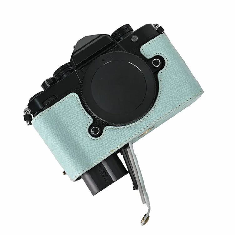 For Nikon Z f Battery Opening Design Palm Texture PU Leather Camera Cover Half Body Bottom Case