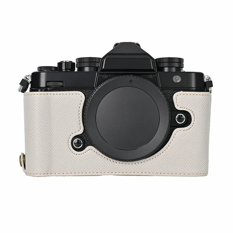 For Nikon Z f Battery Opening Design Palm Texture PU Leather Camera Cover Half Body Bottom Case