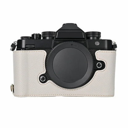 For Nikon Z f Battery Opening Design Palm Texture PU Leather Camera Cover Half Body Bottom Case